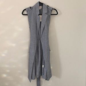 Long Grey and White Vest